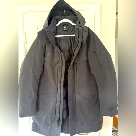 New Nike snow Jacket Sportswear Tech Pack Down Fill Parka Dark Grey Men's Coat - Picture 3 of 16
